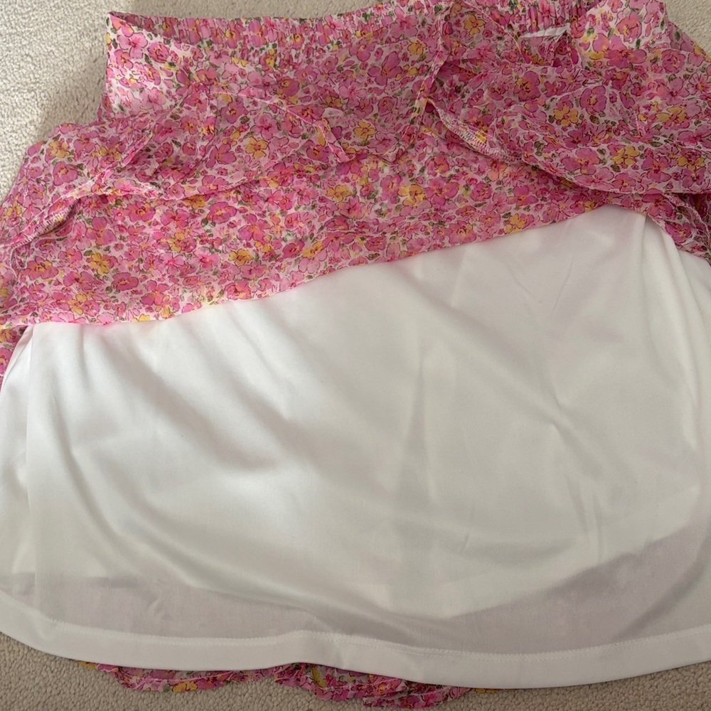 Floral Pink Ruffle Skirt - Picture 3 of 3